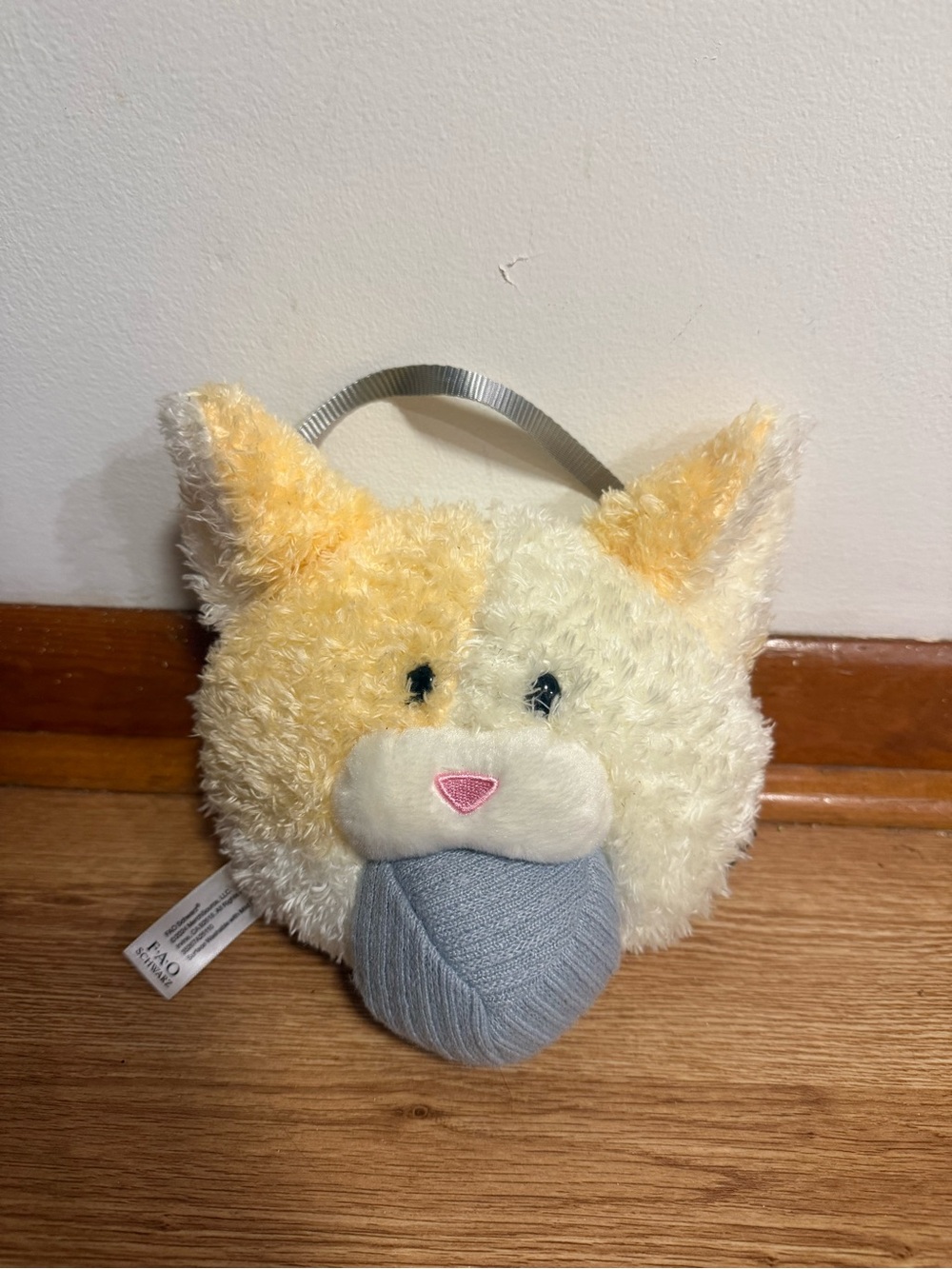 FAO Schwarz Cliqs Plush Kitty Purse Orange Cat Yarn Ball Multicolor Handbag